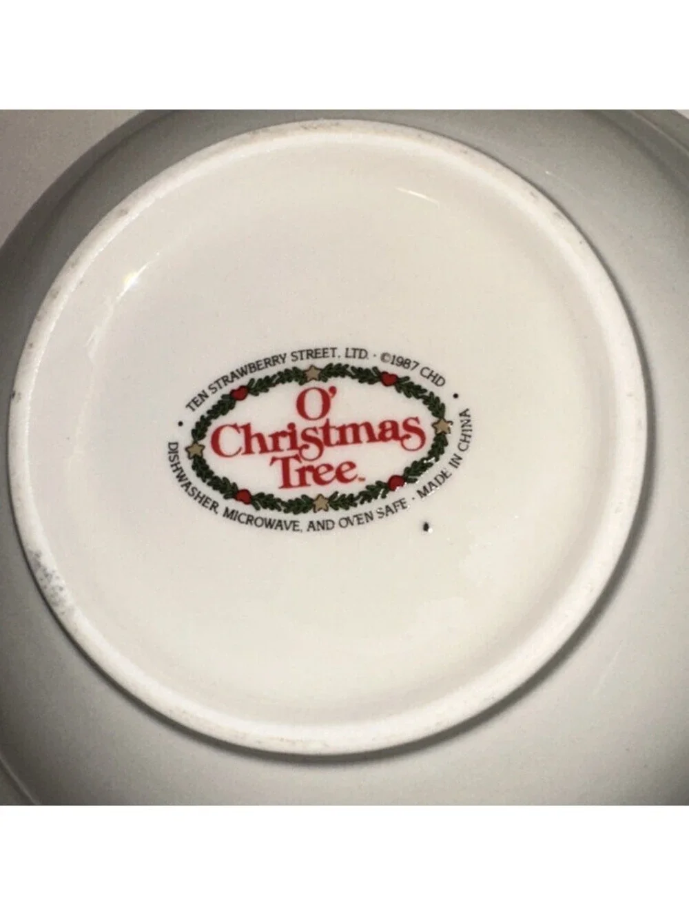 Ten Strawberry Street O Christmas Tree Serving Bowl Set of 3 no chips